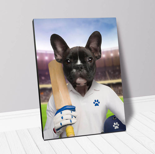 Howzat- Cricket Player & Sports Inspired Custom Pet Portrait Canvas