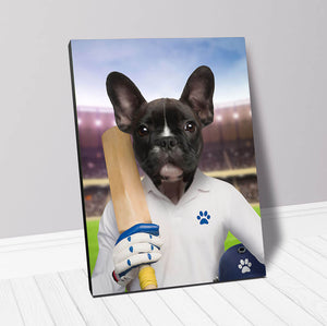 Howzat- Cricket Player & Sports Inspired Custom Pet Portrait Canvas