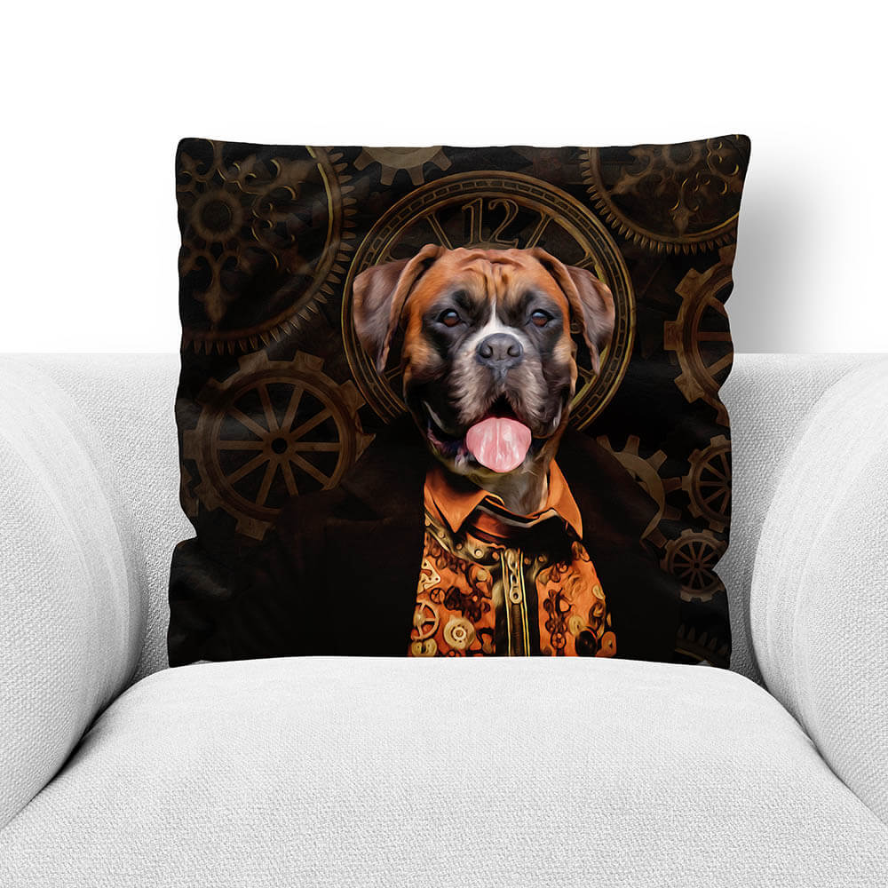 LIKE CLOCKWORK - CUSTOM PET PORTRAIT THROW PILLOW
