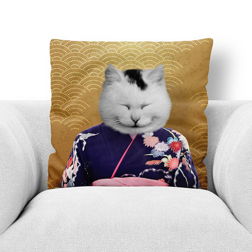 MURASAKI NO SANBUN - CUSTOM PET PORTRAIT THROW PILLOW