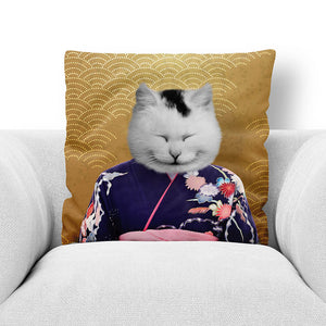 MURASAKI NO SANBUN - CUSTOM PET PORTRAIT THROW PILLOW