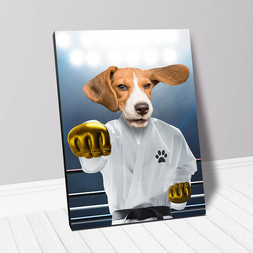 Pork Chop - Karate & Martial Arts Inspired Custom Pet Portrait Canvas
