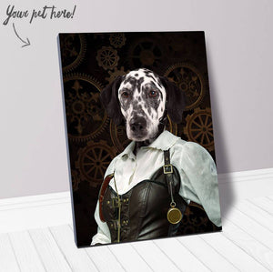 The Timekeeper - Steampunk, Victorian Era Inspired Custom Pet Portrait Canvas