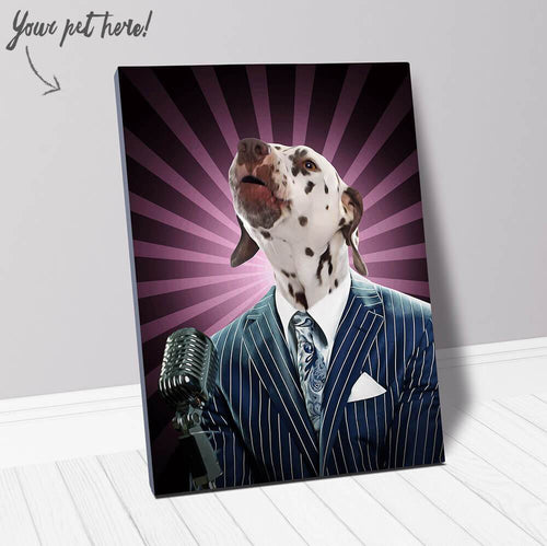 To The Moon - Frank Sinatra & Singer Inspired Custom Pet Portrait Canvas