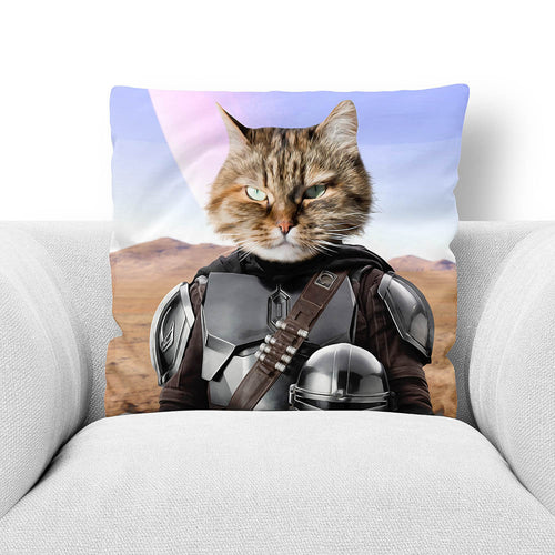 Wanderlorian - Mandalorian & Star Wars Inspired Custom Pet Portrait Throw Pillow