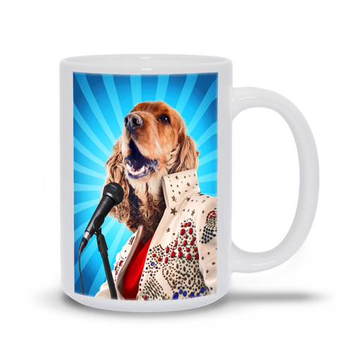 BLUE SUEDE CHEW TOY CUSTOM PET PORTRAIT MUG