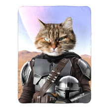 Load image into Gallery viewer, Wanderlorian - Mandalorian &amp; Star Wars Inspired Custom Pet Portrait Fleece Sherpa Blanket